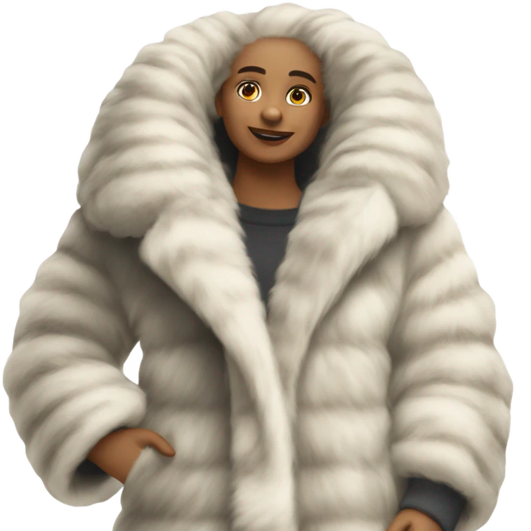 fur winter coat product, clothes, isolated emoji