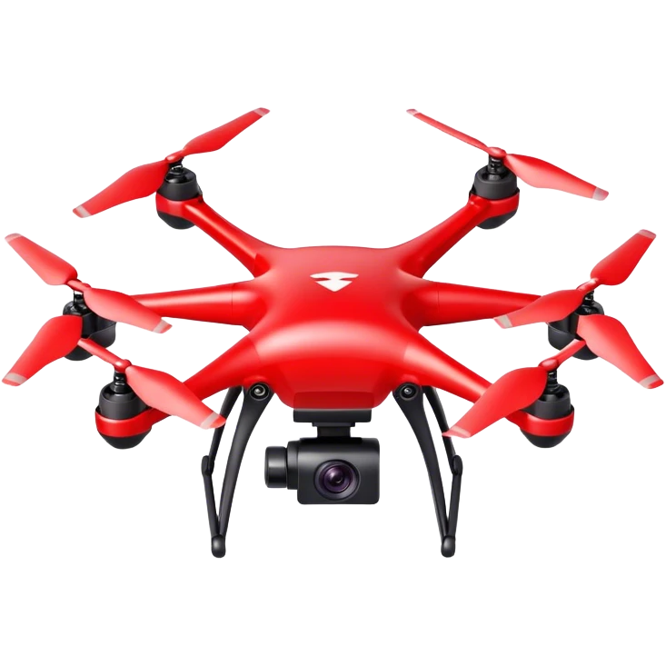 red drone with camera emoji