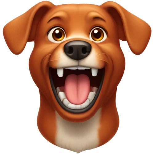 Red dog showing his teeth emoji