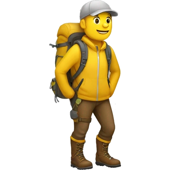 yellow hiker emoji emoji