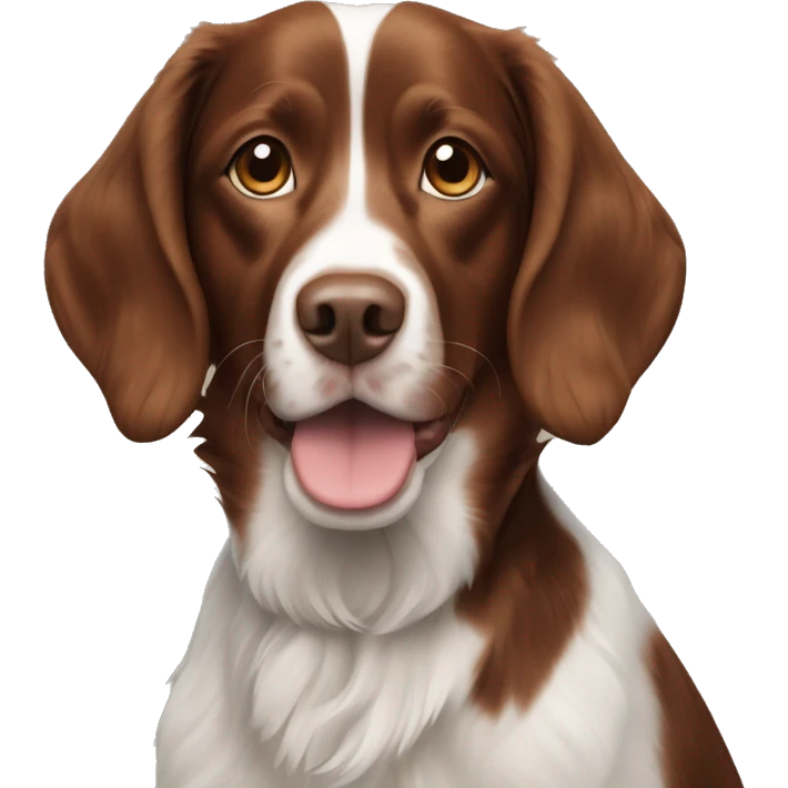 Black and brown haired Brittany spaniel dog emoji