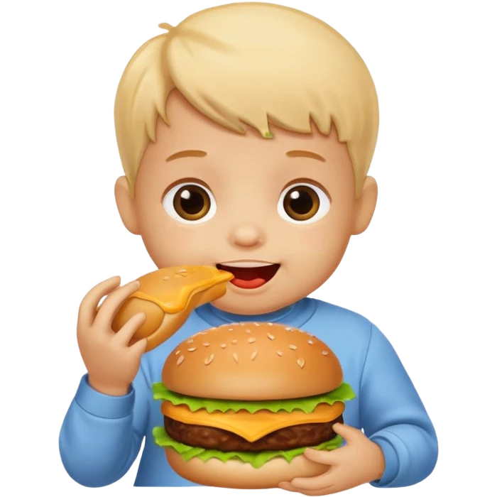 hamburger eating baby emoji