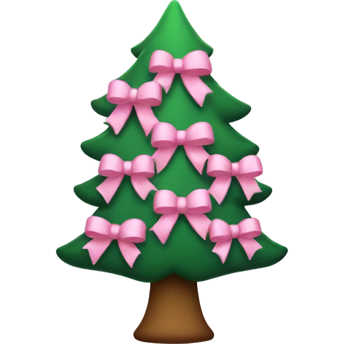 Christmas tree with light pink bows  emoji