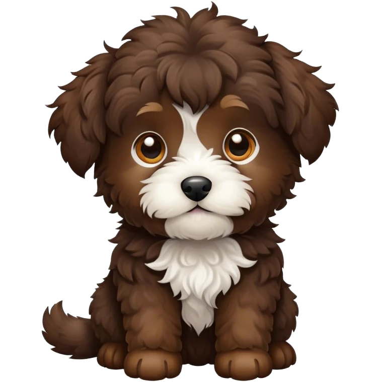 Dark brown Havapoo puppy emoji