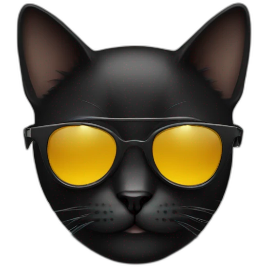 black cat with thug sunglasses emoji