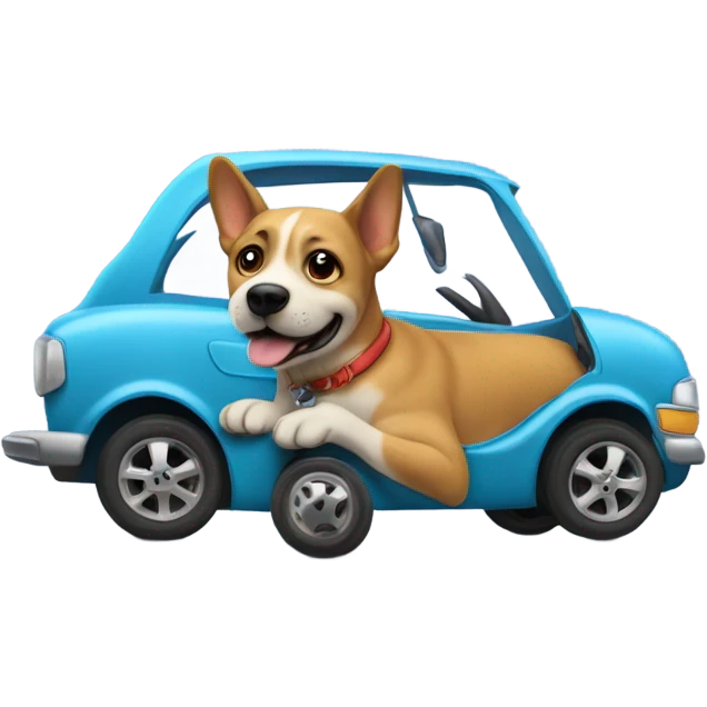 Perro manejando  emoji