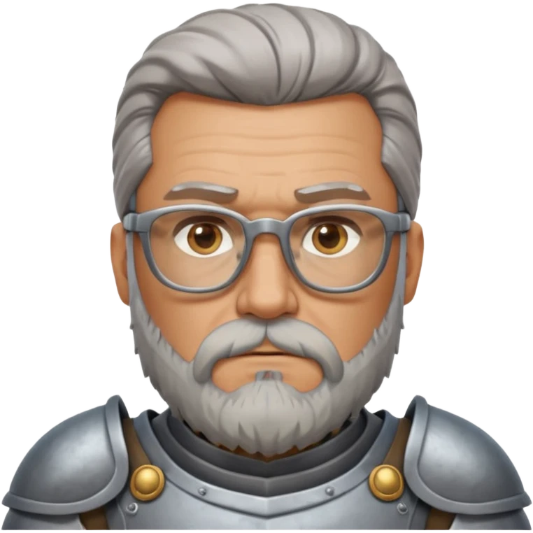 kinghts with glasses with long bearder looks like warrier emoji