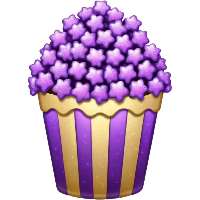Glitter purple popcorn emoji