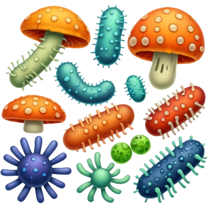bacteria and fungi emoji
