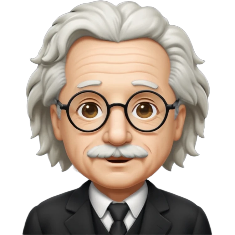 Einstein guiñando un ojo con gafas negras emoji