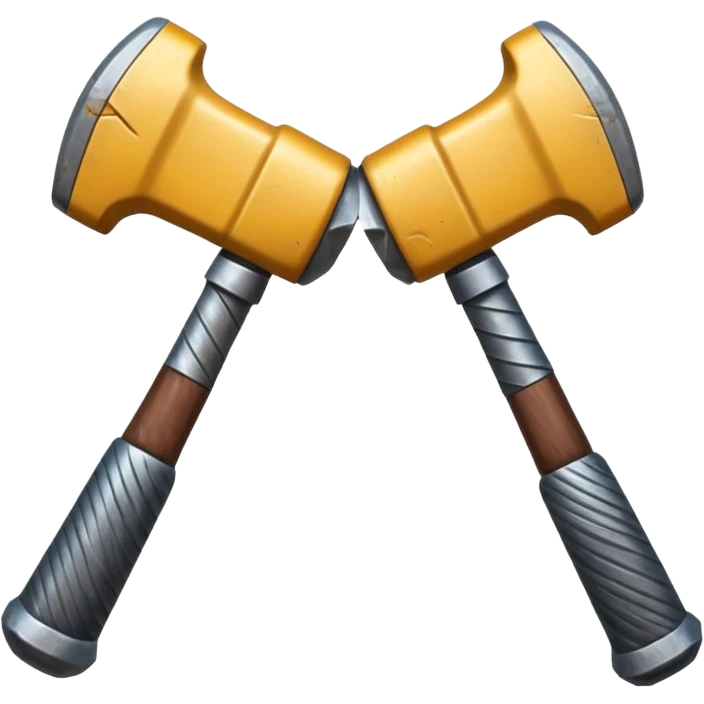 croisement de 2 marteaux (en mode duel, qui des deux va gagner) emoji