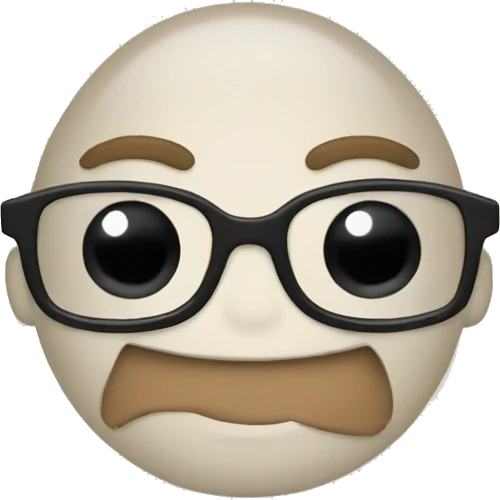 a emoji with glasses, boo in hands and a smile emoji