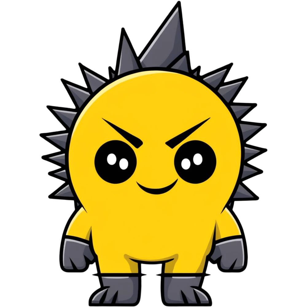 person with spikes through eyes like steel inquisitor emoji