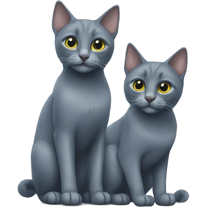 Two Russian Blue cats  emoji