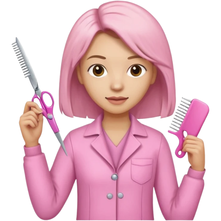 hairdresser with light pink clothes emoji