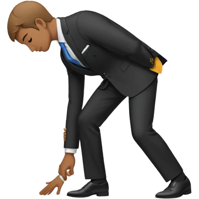 Men formally dressed and bowing to indicate having served already emoji