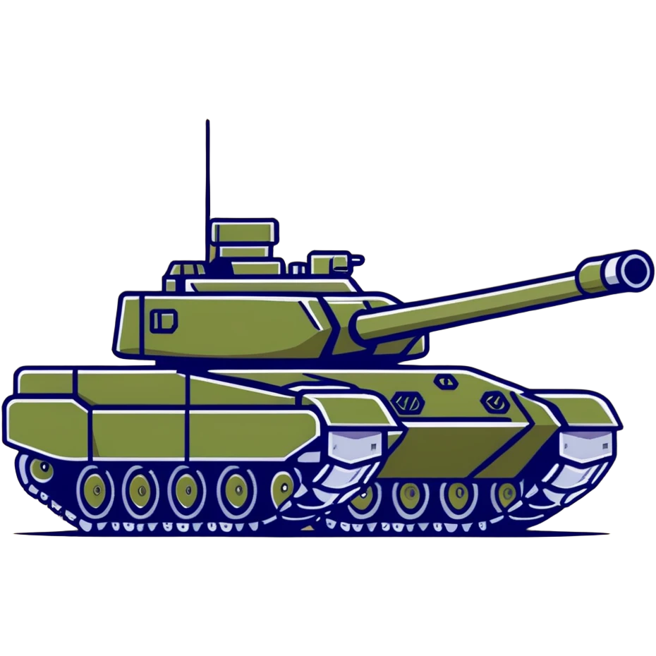 Military tank with camouflage pattern emoji