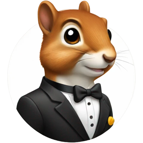 Squirrel in a tuxedo emoji