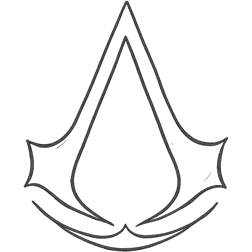 hand-drawn outlined Assassin’s Creed icon emoji