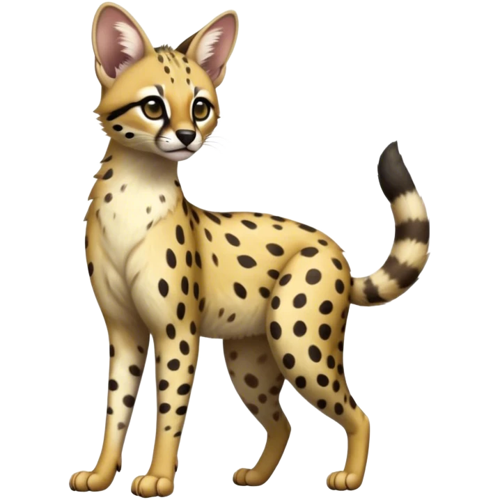 Serval-Genet-Civet-Marsupial-hybrid, full body emoji