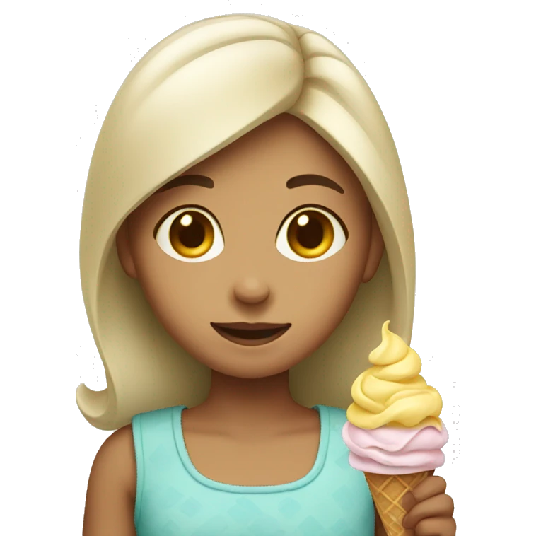 Girl with ice cream emoji