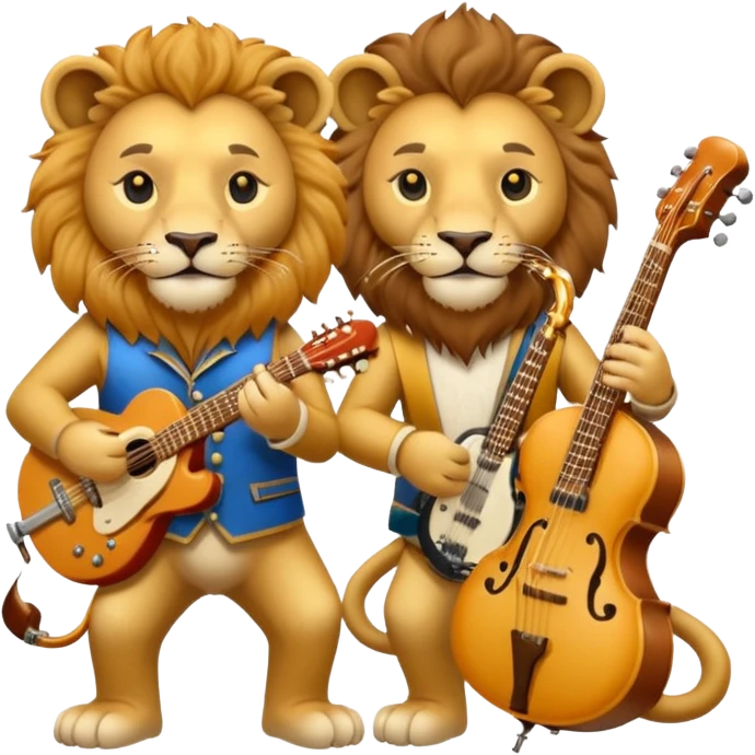 lion as Musicians emoji