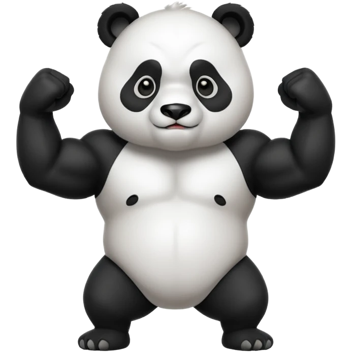 I want something like floppy bird but panda with muscles emoji