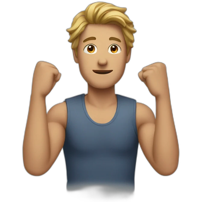 a man opening his arms emoji