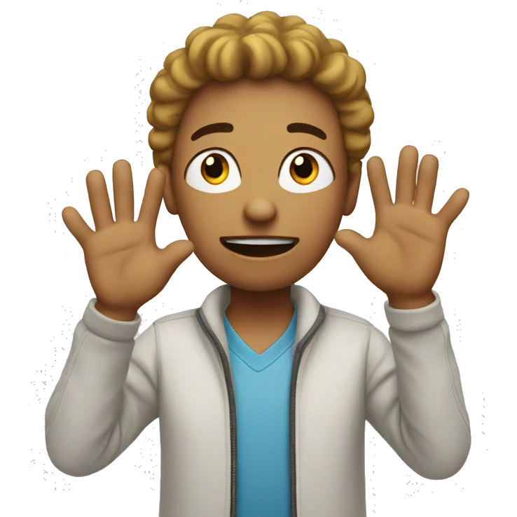 person with hands up saying i dont know emoji