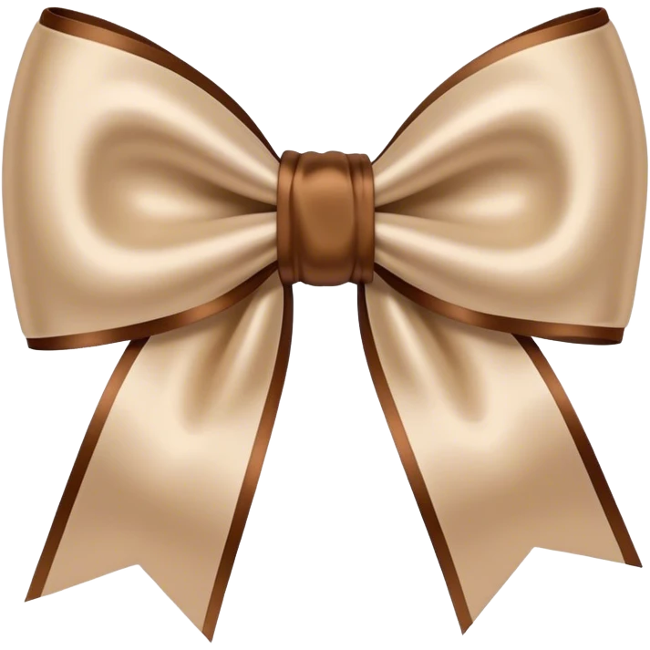 Beige satin brown bow emoji