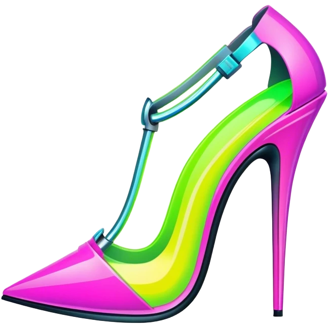 neon cyberpunk style 
stiletto emoji
