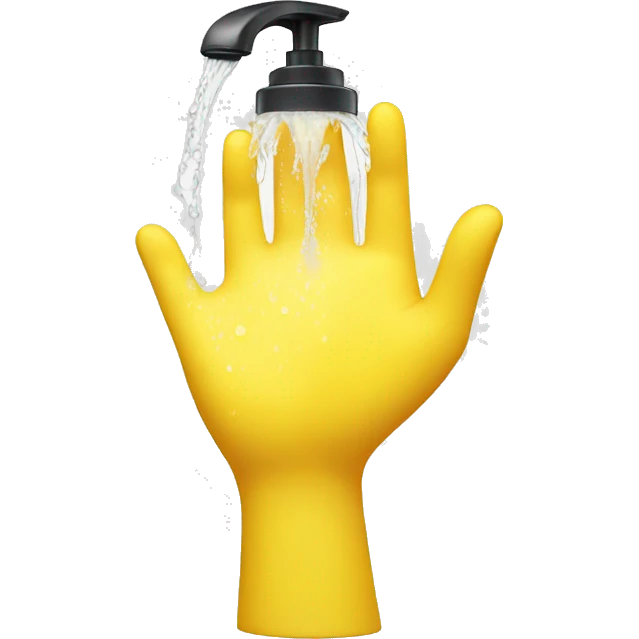 yellow hands washing with soap emoji