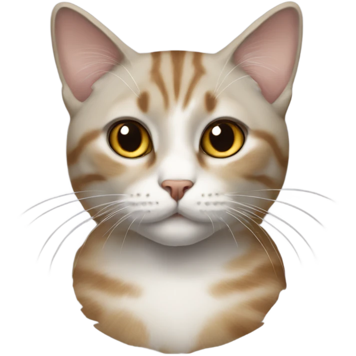 Realistic cat with beige brown and gray laying  emoji