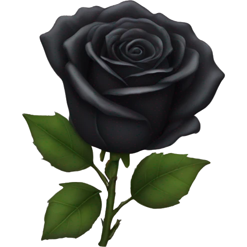 Black rose cute emoji