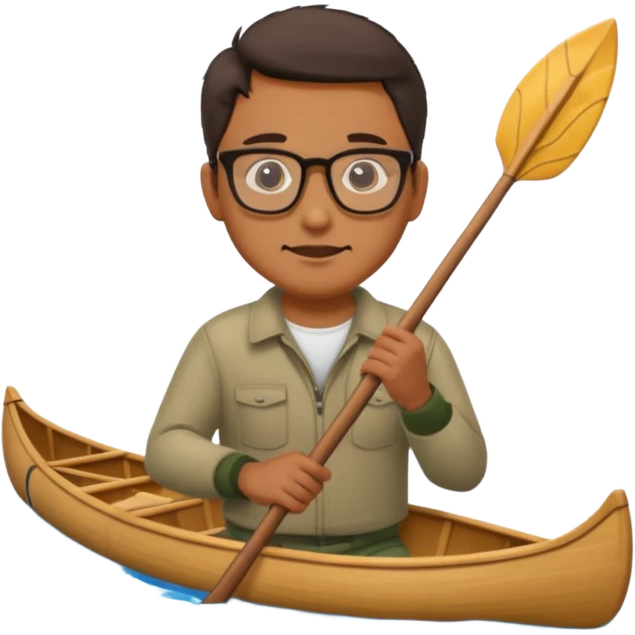 Wearing glasses Man with canoe emoji