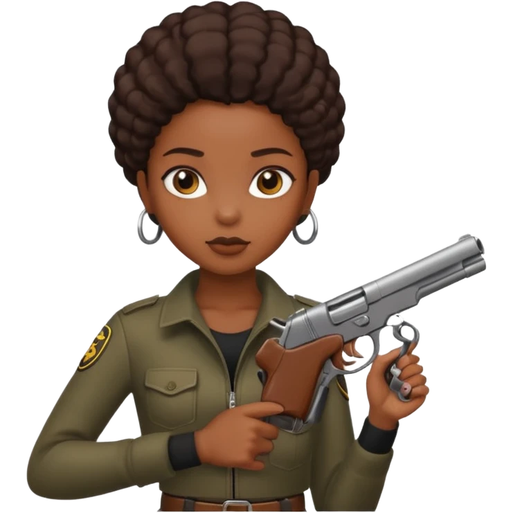 Black girl with gun emoji