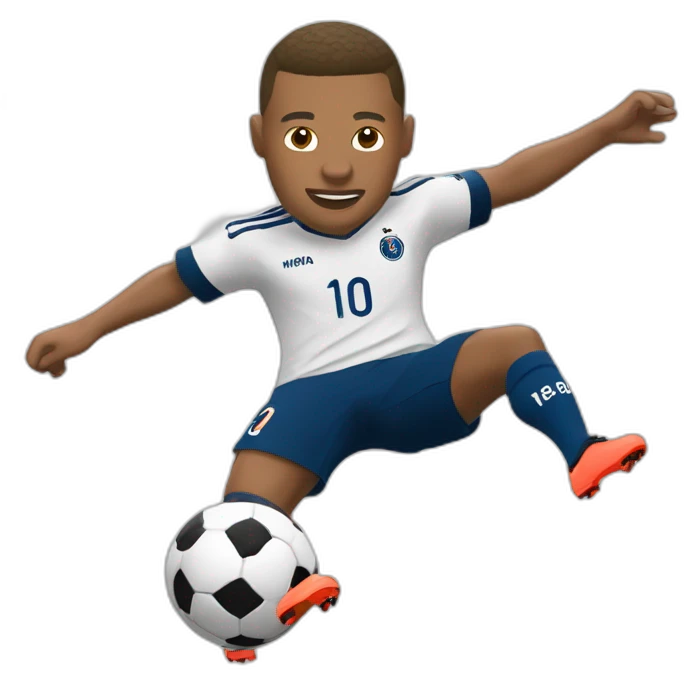 Mbappé scoring a goal emoji