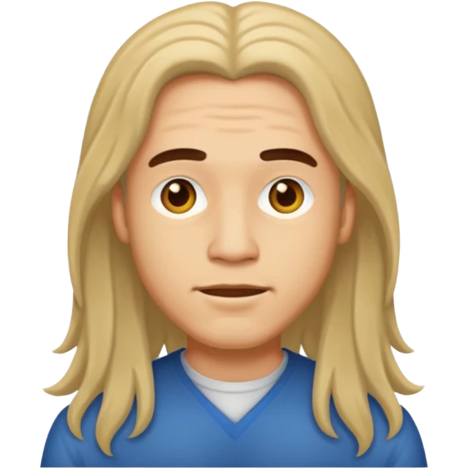 a man with a light skin (not much) with a long hair  emoji