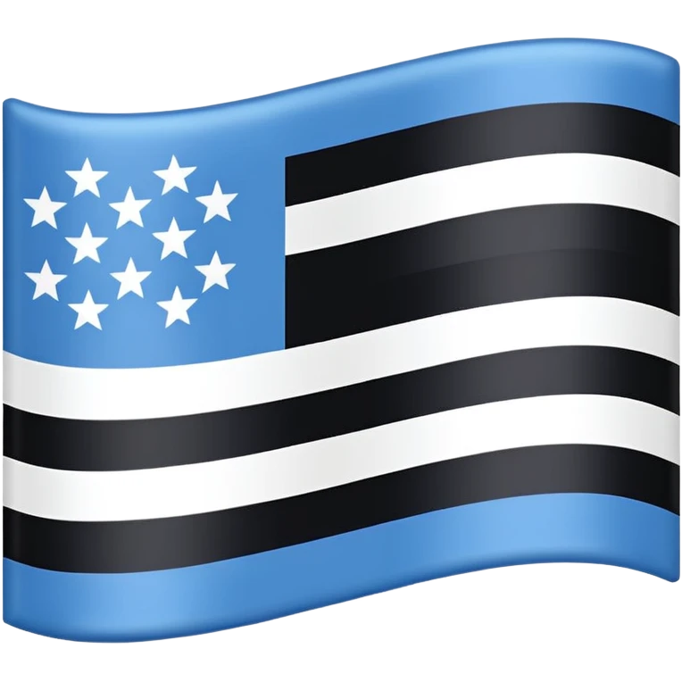 Bandera con tres franjas de azul blanco y negro emoji