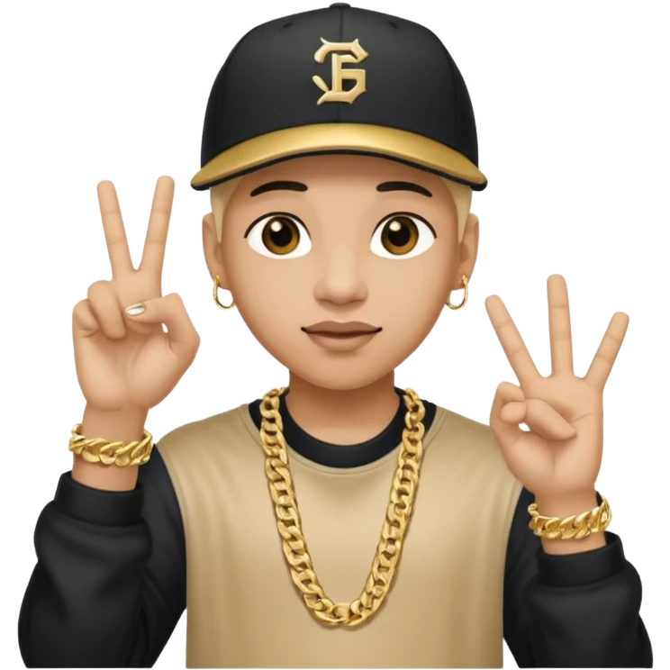 trapero capo haciendo gesto de manos de rapero emoji