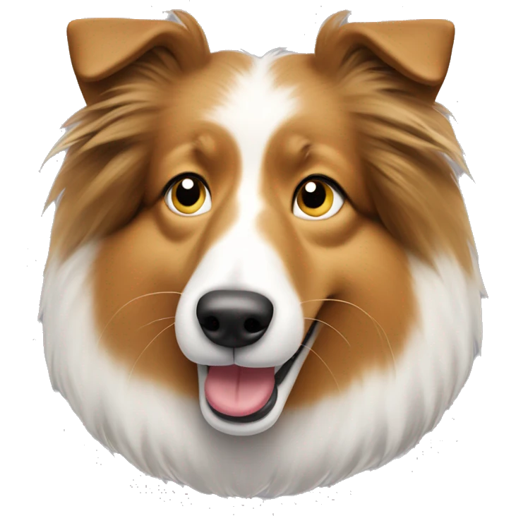 Shetland sheepdog with slippers in mouth emoji