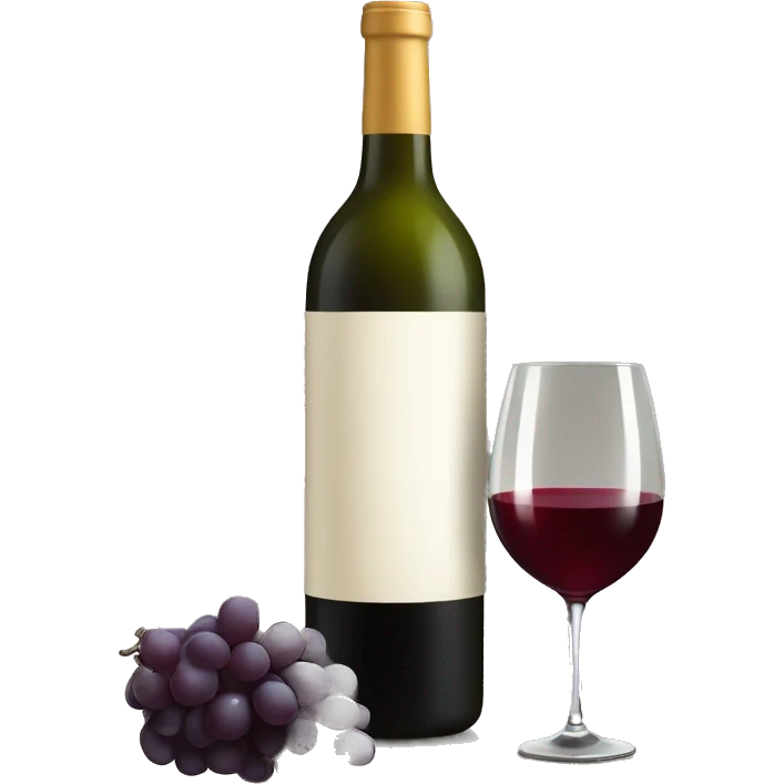 bottle of wine with glass emoji