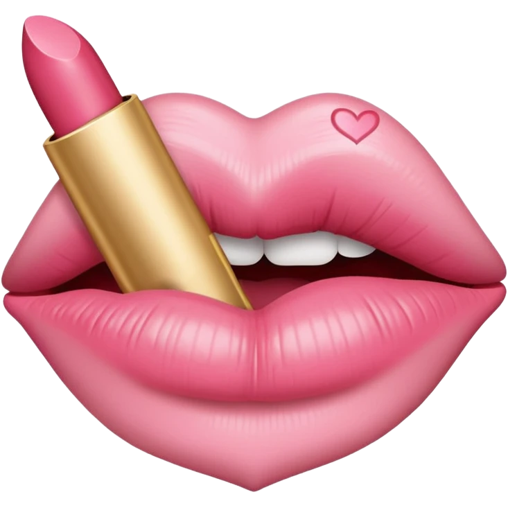 lipstick print from a kiss in soft pink, pastel light emoji