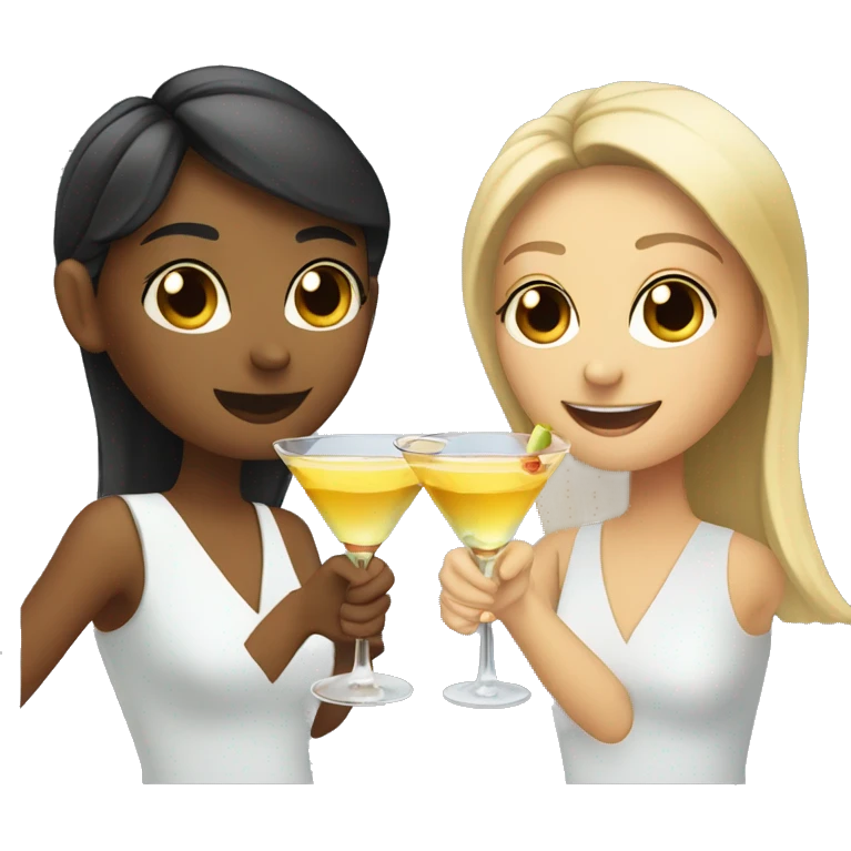 Girls clinking martini glasses emoji