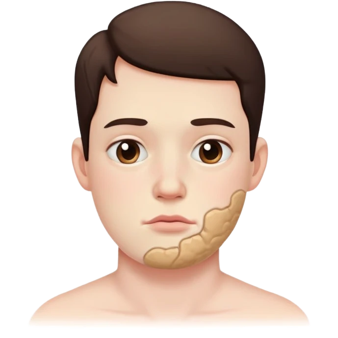 Fake with two lumps on chin emoji