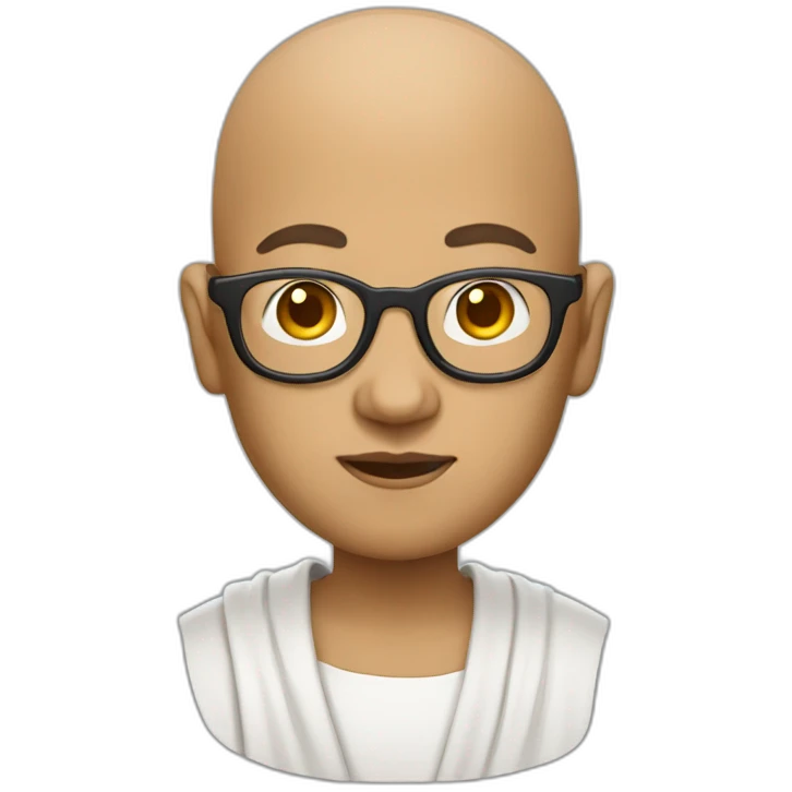 monk with bald head and glasses wearing t-shirt emoji