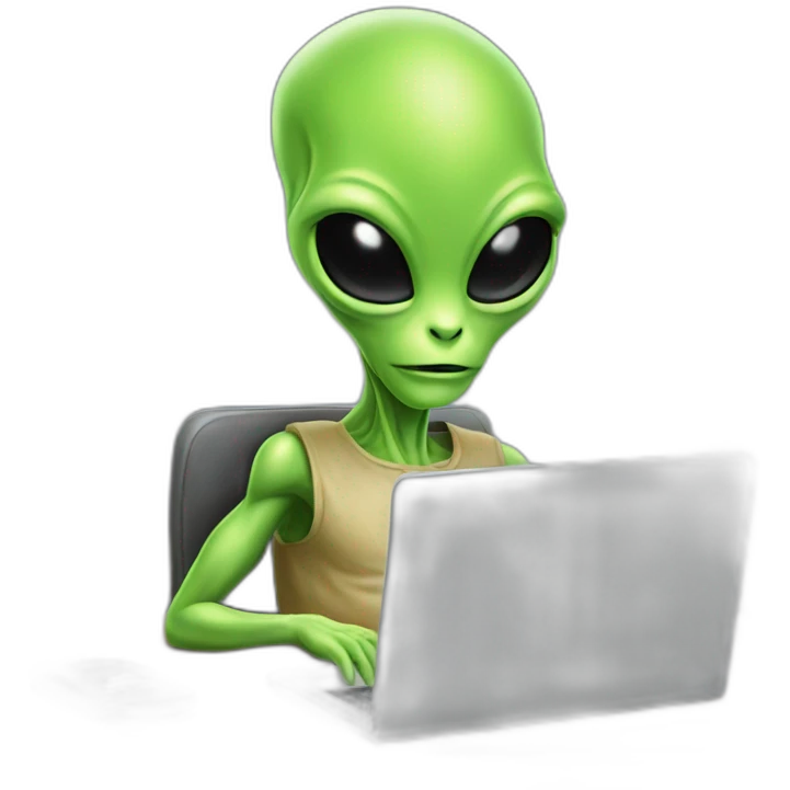 Alien with laptop emoji