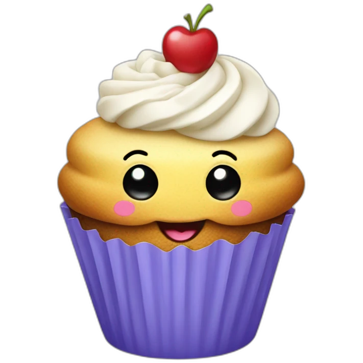 Happy cupcake emoji
