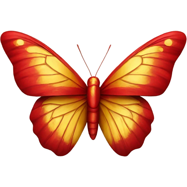 Red and gold butterfly sitting on a large red bow emoji