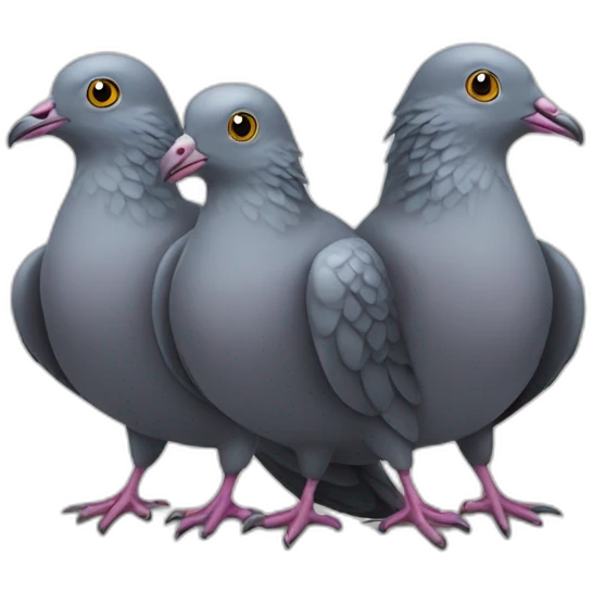 Three-headed pigeon emoji
